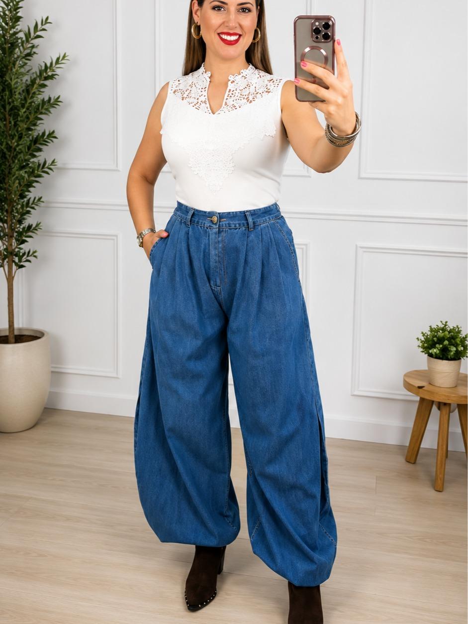 Pantalón bombacho denim