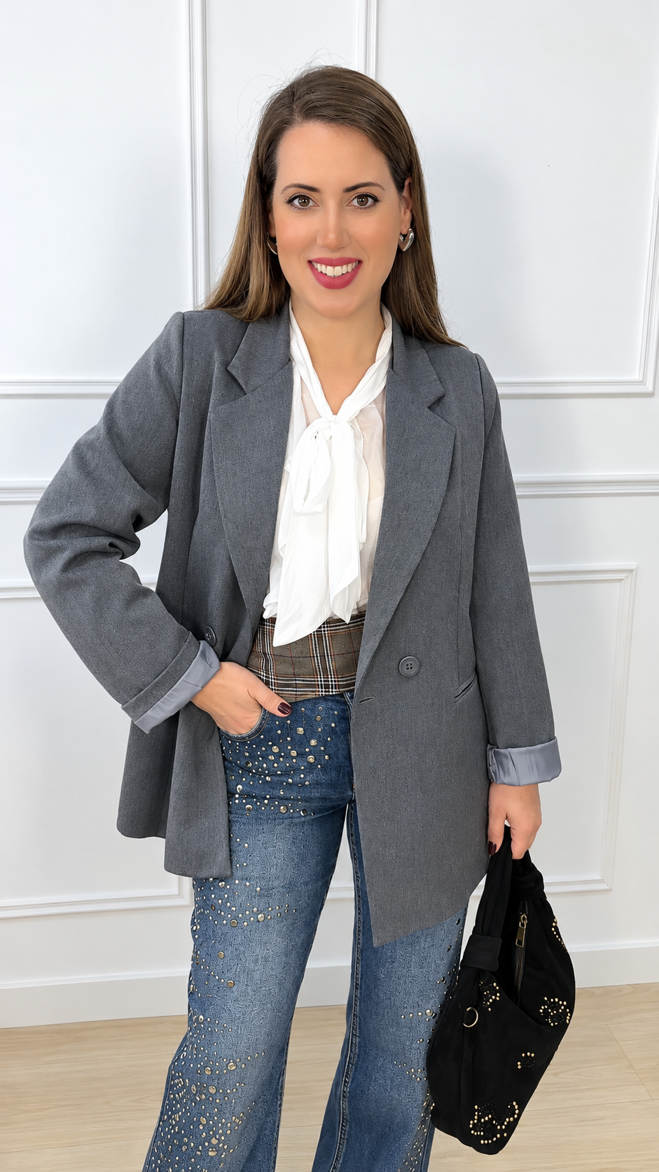 Blazer Cruzada Gris