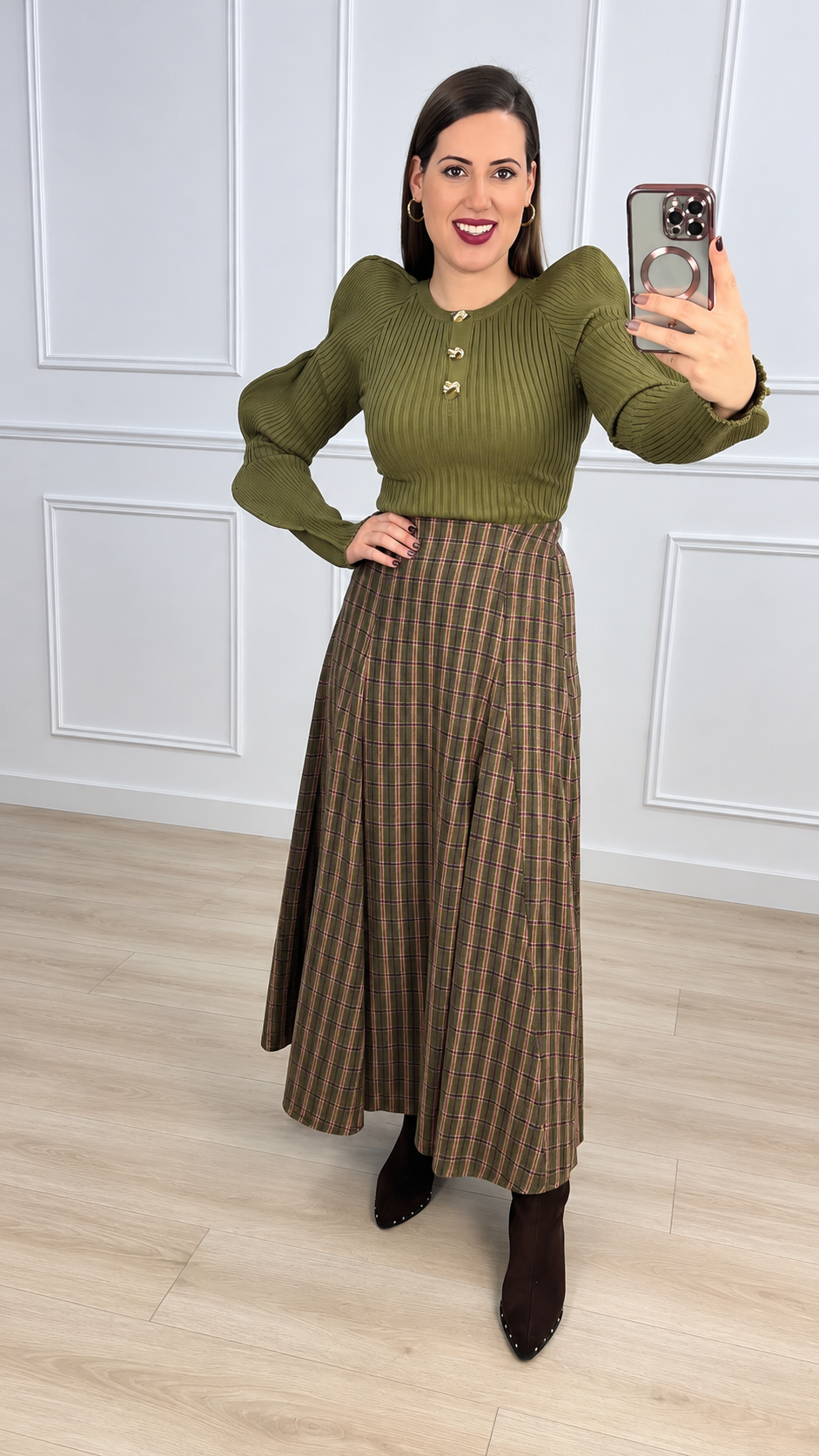 Falda escocia tela invierno
