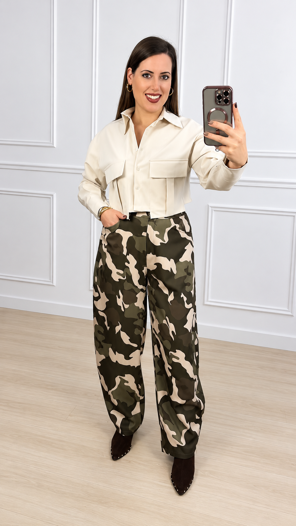 Pantalón camuflaje corte balloon