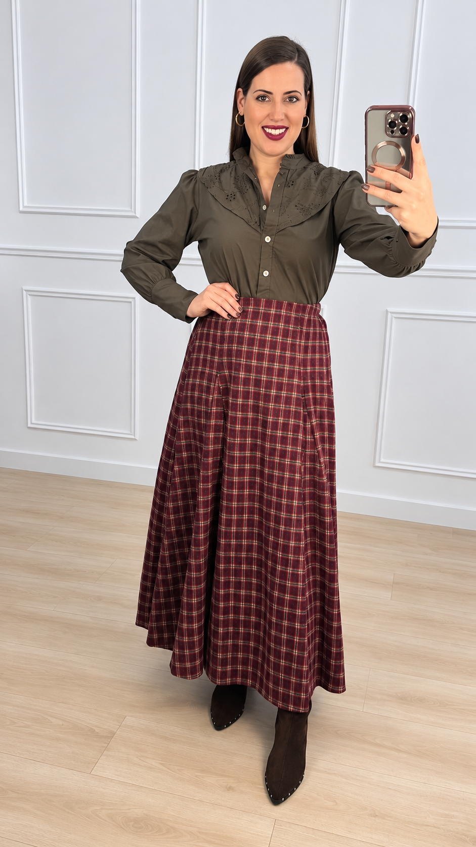 Falda escocia tela invierno