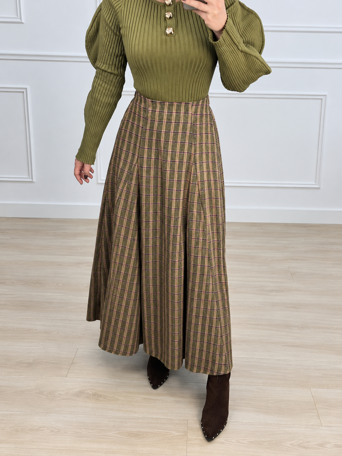 Falda escocia tela invierno