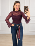 Blusa Encaje berenjena