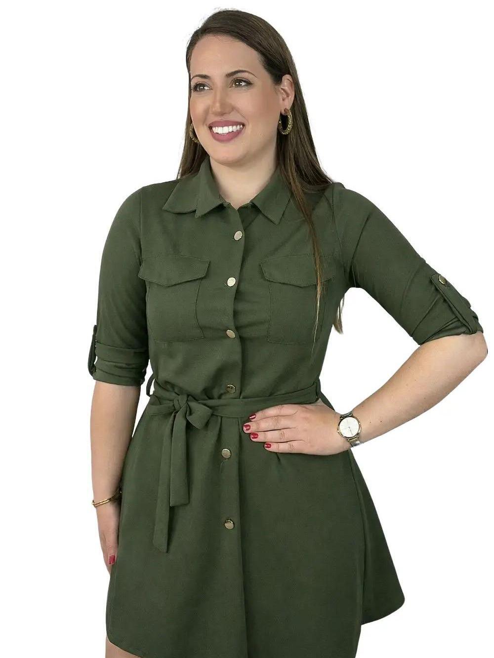 Vestido botones dorados