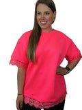 Camiseta Encaje Fluor