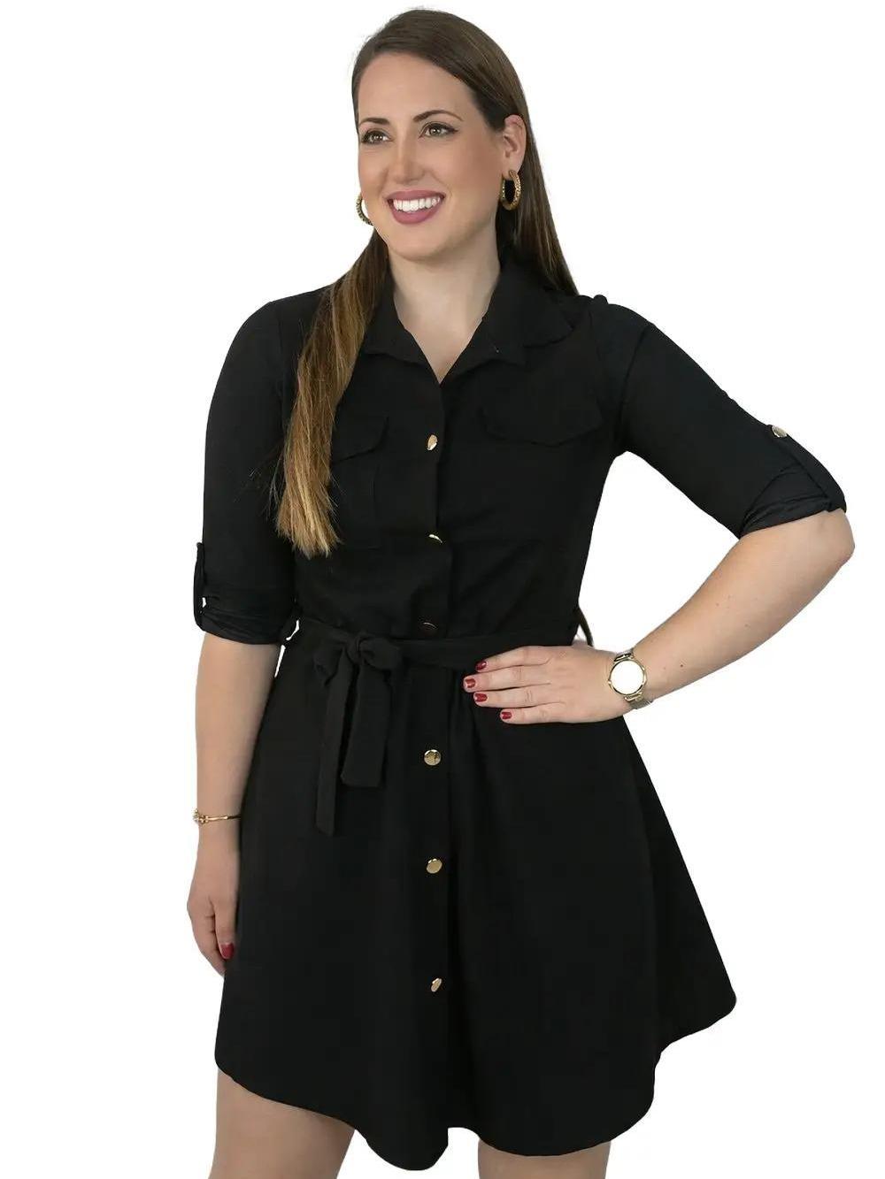 Vestido botones dorados